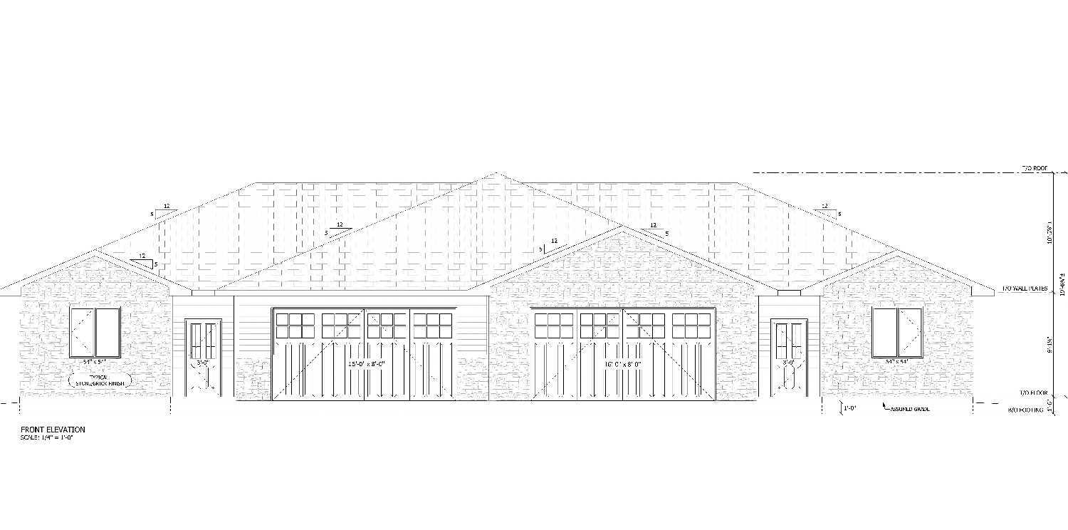 The front elevation and floorplan of the seniors housing units planned for Rocanville.